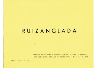 Ruizanglada Catalogo - 1972 Centro Cultural La Eliana Valencia