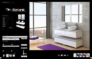 Composition comprenant:
- 2 x Meuble bas supérieur DUO 70 Blanc	 560
101 01 070
- 2 x Meuble bas inférieur DUO 70 Blanc	540
101 01 071
- 2 x Plateau DUO 140 Blanc	 244
101 01 214
- 2 x Vasques CERDEÑA	 256
507 01 040
- 2 x Miroir LEEDS anti-buée 60	 490	
246 00 060
- 2 x Jeus de 4 pieds	108
412 00 050
	 L’ensemble 2198
	 + eco taxe 4.72 € HT
Tiroir
COMPOSITION DUO 140
70
70
24
24
45
80
80
6060
70
140
70
24
24
45
Robinetterie en option. P. 137
cotés métalliques tiroir à fermeture
ralentie
finition brillante finition mélamine
structuré
Options
225 286
Lampe incluse
300
Lampe incluse F
600
Lampe incluse F
Lampe incluse
ECLAIRAGE
EVA IRENE
Prix 53 Prix 53
ESTHER SOFIA
Prix 53 Prix 79
Sans robinet et sans accessoire.
Mín.
200 mm.
Máx.
280 mm.
Mín. 100 mm.
Máx. 330 mm.
65 mm.
Système de vidage
complet chromé
BONDE & SIPHON
Prix 67
Jeu de 4 pieds chromés
PIEDS
Prix 54
50
66
66
FINITIONS
BLANC AUBERGINEGRISNOIR CHÊNE
50 51
 