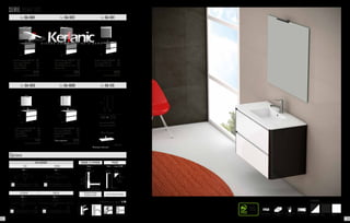 Mín.
200 mm.
Máx.
280 mm.
Mín. 100 mm.
Máx. 330 mm.
65 mm.
Système de vidage
complet chromé
225 286
BONDE & SIPHON
Prix 67
Lampe incluse
300
Lampe incluse F
600
Lampe incluse F
Lampe incluse
ECLAIRAGE
EVA IRENE
Prix 53 Prix 53
ESTHER SOFIA
Prix 53 Prix 79
Options
Robinetterie en option. P. 137
275 mm.
80 mm.
80 mm.
80 mm.
4 trous
Ø5 mm.
Jeu de 4 pieds chromés
PIEDS
Prix 54 taxe 0.04
SERIE DAMA 100
Ref. DA-1012Ref. DA-1001
Ref. DA-1009
Ref. DA-1011
Ref. DA-1013
9945
46
46
46 46
46
60
80
100
101 101
9945
60
80
100
99
99
101
101
45
45
60
60
9945
60
60
40
101
40
- Meuble suspendu DAMA 100 	 680
- Plan vasque DAMA 100	 335
- Miroir CLIMA 100 	 160
- Applique ESTHER 	 53
	 1228
	 + eco taxe: 4.16 € HT
- Meuble suspendu DAMA 100 	 680
- Plan vasque DAMA 100	 335
- Miroir DAMA 100 noir ou blanc	205
- Applique EVA 	 53
	 1273
	 + eco taxe: 4.16 € HT
- Meuble suspendu DAMA 100 	 680
- Plan vasque DAMA 100	 335
- Miroir LEEDS anti-buée	 265
	 1280
	 + eco taxe: 3.33 € HT
- Meuble suspendu DAMA 100 	 680
- Plan vasque DAMA 100	 335
- Miroir SIGMA	 120
- Applique ESTHER	 53
	 1188
	 + eco taxe: 4.17 € HT
- Meuble suspendu DAMA 100	 680
- Plan vasque DAMA 100	 335
- 2xArmoire DOMINO 40*	 218
- Applique EVA 	 53
	 1286
	 + eco taxe: 3.99 € HT
* Blanc uniquement.
Plan Vasque
DAMA 100
Céramique extra plat
101
46
100
100
80
65
Ref. DA-125
Colonne haute DAMA
avec porte reversible
68
32 40
253 +
eco taxe
1,16 € HT
NOIR/BLANC BLANCNOIR
cotés métalliques tiroir à fermeture
ralentie
porte à fermeture
ralentie
finition brillante
Certifié PEFC
Ce produit est issu
de forêts gérées
durablement et de
sources contrôlées.
pefc-france.org
FINITIONS
9594
 