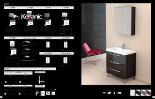 Mín.
200 mm.
Máx.
280 mm.
Mín. 100 mm.
Máx. 330 mm.
65 mm.
Système de vidage
complet chromé
Robinetterie en option. P. 137
225 286
BONDE & SIPHON
Prix 67
Lampe incluse
300
Lampe incluse F
600
Lampe incluse F
Lampe incluse
ECLAIRAGE
EVA IRENE
Prix 53 Prix 53
ESTHER SOFIA
Prix 53 Prix 79
Options
SERIE STAR 2 80
Ref. ST-801 Ref. ST-807 Ref. ST-810 Ref. ST-808
Ref. ST-809
60
80
79
72
45
12
46 46 46 46
46
81 81 81 81
81
- Meuble à poser STAR 80	 413
- Plan vasque au choix (à préciser)	 235
- Miroir CLIMA 60 	 100
- Applique EVA 	 53
	 801
	 + eco taxe: 3.24 € HT
- Meuble à poser STAR 80 	 413
- Plan vasque au choix (à préciser)	 235
- Miroir LEEDS anti-buée 100 	 265
	 913
	 + eco taxe: 2.91 € HT
- Meuble à poser STAR 80 	 413
- Plan vasque au choix (à préciser)	 235
- Miroir SIGMA 80	 110
	 758
	 + eco taxe: 3.24 € HT
- Meuble à poser STAR 80	 413
- Plan vasque au choix (à préciser)	 235
- 2x Armoire DOMINO* 	 218
- Applique EVA 	 53
* Blanc ou Aluminium.	 919
	 + eco taxe: 3.57 € HT
- Meuble à poser STAR 80	 413
- Plan vasque au choix (à préciser)	 235
- 2x Colonnes 15	 236
- 2x Portes miroir	 132
- Applique ESTHER 	 53
	 1069
	 + eco taxe: 4.23 € HT
79 79
72 72
45 45
12 12
79
72
45
12
80
15
14
35 35
79
72
45
12
cotés métalliques tiroir à fermeture
ralentie
porte à fermeture
ralentie
finition brillante
FINITIONS
BLANC AUBERGINEGRISNOIR
100
65
80
80
60
40 40
JADE 80
TOPACIO 80
80,5
6
45,5
TURÍN 80
81
46
1,9
81
46
1,8
Résine de synthèse
Céramique extra plat
Verre blanc teinté dans la masse
Plans vasques possible
Ref. OL-ST 30 MRef. OL-ST 30
Colonne avec porte miroir reversibleColonne avec porte assortie reversible
223 eco taxe: 1.16 € HT+ eco taxe: 1.16 € HT+241
Ref. OL-ST 15 M
Colonne avec porte miroir reversibleColonne avec porte assortie reversible
80
80 80
80
15
30 30
1535
35 35
35
eco taxe: 0.66 € HT+166 eco taxe: 0.66 HT+184
Ref. OL-ST 15
107106
 