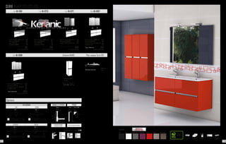 Mín.
200 mm.
Máx.
280 mm.
Mín. 100 mm.
Máx. 330 mm.
65 mm.
Système de vidage
complet chromé
Robinetterie en option. P. 137
225 286
BONDE & SIPHON
Prix 67
Lampe incluse
300
Lampe incluse F
600
Lampe incluse F
Lampe incluse
ECLAIRAGE
EVA IRENE
Prix 53 Prix 53
ESTHER SOFIA
Prix 53 Prix 79
Options
Certifié PEFC
Ce produit est issu
de forêts gérées
durablement et de
sources contrôlées.
pefc-france.org
cotés métalliques tiroir à fermeture
ralentie
porte à fermeture
ralentie
finition brillante finition mélamine
structuré
SERIE IKARO 120 (60+60)
Ref. IK-1271Ref. IK-1273Ref. IK-1261
Ref. IK-1269
Ref. IK-1267
- Meuble suspendu IKARO 60 x 2	 1020
- Plan vasque TURÍN 120	 395
- 2 x Miroir LEEDS anti-buée 60	 490
	 1905
	 + eco taxe: 3.75 € HT
- Meuble suspendu IKARO 60 x 2	 1020
- Plan vasque TURÍN 120	 395
- Miroir SIGMA 120	 150
- 2 x Applique ESTHER 	 106
	1671
	 + eco taxe:4.58 € HT
- Meuble suspendu IKARO 60 x 2	 1020
- Plan vasque TURÍN 120	 395
- 3 x Armoire de toilette DOMINO 40*	 327
- 2 x Applique EVA 	 103
	 1845
	 + eco taxe: 4.32 € HT
* Blanc ou Aluminium.
- Meuble suspendu IKARO 60 x 2	 1020
- Plan vasque TURÍN 120	 395
- 2 x Armoire de toilette BASIC 60*	 296
- 2 x Applique EVA 	 106
	 1817
	 + eco taxe: 4.99 € HT
* Blanc ou Aluminium.
Plan vasque Turín 120Colonne IKARO
299 +
eco taxe
1.25 € HT
125
32
38
Colonne suspendu
2 portes
60
46 119
60 60
80 80
60
46 119
60
46
119
60 60
80
12
60
46
119
40 40 40
80
14
121
46
1,9
Céramique extra plat
TURÍN 120
double
275 mm.
80 mm.
80 mm.
80 mm.
4 trous
Ø5 mm.
Jeu de 4 pieds chromés
PIEDS
Prix 54 taxe 0.04
- Meuble suspendu IKARO 60 x 2	 1020
- Plan vasque TURÍN 120	 395
- Miroir CLIMA 120 	 190
- 2 x Applique ESTHER 	 106
	 1711
	 + eco taxe: 4.16 € HT
46
119
60
80
120
120
65
BLANC GRIS SOURIS ROUGE CHÊNENOIR CHÊNE GRISAUBERGINE
FINITIONS
NOUVEAUTE
COULEUR 2015
123122
 