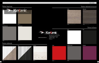 finition laqué mat
finition mélaminé
gris intense mat gris doux mat
pin blanc
blanc mat
SERIE: STRIP
SERIE: STRIP
SERIES: STRIP / SIGMA
SERIE: PARCHIS
SERIE: RUBIK
galet mat
beige noir
SERIES: SIGMA / RUBIK
FINITIONS
finition brillante
finition mélaminé structuré
chêne
gris/gris souris
noirblanc
rouge
SERIES: DUO / MODULAIR / IKARO
SERIE: IKARO SERIES: IKARO / DUO / OLA 2 / STAR 2 / DOMINO
SERIES: MODULAIR / IKARO
chêne gris
aubergine
138 139
 