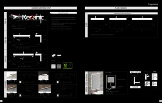 PLANS VASQUESCAISSON SUSPENDU STRIP
52 cm
conseillé
52 cm
conseillé
52 cm
conseillé
46 cm
46 cm
46 cm
80 cm
100 cm
120 cm
36 cm
36 cm
36 cm
10 cm
10 cm
10 cm
évacuation
EU
évacuation
EU
évacuation
EU
63 cm
conseillé
63 cm
conseillé
63 cm
conseillé
Tiroir avec passage du siphon.
Tiroir avec passage du siphon.
Tiroir avec passage du siphon.
46 cm 46 cm 46 cm
80cm
50cm 60cm
100cm
120cm
FINITIONS
GRIS INTENSE
mat
GRIS DOUX
mat Certifié PEFC
Ce produit est issu
de forêts gérées
durablement et de
sources contrôlées.
pefc-france.org
Possibilite d’installation avec supports cahés ref: 410 00 190
Système rétro-éclairé par leds
Anti-buée - IP44
Système anti-buée
Interrupteur
frontal
vue arrière
­- Caisson suspendu epaisseur 16 mm finition laqué mat effet soie
- Suspentes réglables en hauteur et en profondeur avec système
anti-décrochement.
­- 1 grand Tiroir réglable avec côtés métalliques à extraction totale
et fermeture ralentie silencieuse.
­- 1 tiroir intérieur avec système d’accès directe.
- Façade 16 mm bords arrondis finition laqué effet soie
Descriptif produit:
EVA
Référence Prix
400 00 011 53
HALOGENES
IRENE
Référence Prix
400 00 111 53
LEDS
SOFIA
Référence Prix
400 00 141 79
LEDS
ESTHER
Référence Prix
400 00 121 53
LEDS
6030
Lampe incluse
Lampe incluse Lampe incluse F
Lampe incluse
STRIP80STRIP100STRIP120
Robinetterie en option. P. 137
Mín.
200 mm.
Máx.
280 mm.
Mín. 100 mm.
Máx. 330 mm.
65 mm.
Système de vidage
complet chromé
BONDE & SIPHON
Réf. 410 00 101 Prix 67
MIROIRLEEDSanti-buéeSTRIP
Résine finition blanc mat effet soie
tiroir à fermeture
ralentie
finition laqué
mate
ECLAIRAGE
16 17
 