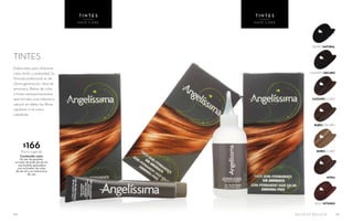6766
TINTES
Elaborados para ofrecerte
color, brillo y sedosidad. Su
fórmula profesional es de
última generación, libre de
amoniaco. Baños de color
o tintes semipermanentes
que brindan una cobertura
natural sin dañar las fibras
capilares ni el cuero
cabelludo
$166Precio sugerido
Contenido neto:
Un par de guantes,
un tubo de tinte de 60 ml,
una botella aplicadora
con activador de color
de 60 ml y un instructivo
de uso
T I N T E S
HAIR CARE
T I N T E S
HAIR CARE
RUBIO CLARO
RUBIO OSCURO
CASTAÑO CLARO
CASTAÑO OSCURO
NEGRO NATURAL
MOKA
ROJO INTENSO
SALUD ES BELLEZA
 