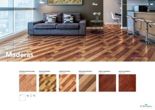 EUCALIPTO BEIGE
110013014
ISHPINGO SLIM NATURAL
110015057
ROBLE MIX NATURAL
110012755
ROBLE CARAMELO
110012753
Pág. 61 | FORMATOS ESTÁNDAR
SAUCE CARAMELO
110012749
45x45
LAREDO NATURAL
110013550
PISO LAREDO NATURAL 45x45
Maderas
 