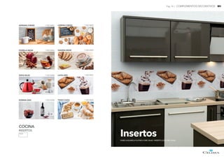 PARED WALLCONCRET II PLATA 30X60 / INSERTO REALISTIC ROMINA GRIS 30x60
ADRIANA II BEIGE 110014847 LORENA II BEIGE 110014850
FIORELLA BEIGE 110014846
SOFIA ROJO 110014848
THAIS II AZUL 110014849
ROMINA GRIS 110014908
GIANINA BEIGE 110014909
LUCÍA GRIS 110014907
INSERTOS
30x60
COCINA
PARED AQUARELA PLATINO II GRIS 30x60 / INSERTO LUCÍA GRIS 30x60
Insertos
Pág. 75 | COMPLEMENTOS DECORATIVOS
 