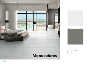 PISO SUPER WHITE II 60x60 Monocolores
Pág. 8 | PORCELANATOS
SUPER WHITE II 610004379
GRIS II 610004377
PULIDOS RECTIFICADOS
60x60
 