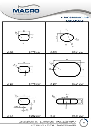 ESTRADA DO UNA, 305 - BAIRRO DO UNA - ITAQUAQUECETUBA/SP
CEP: 08599-650 - TEL/FAX: (11) 4647-8080/4644-1931
___
TUBOS ESPECIAIS
OBILONGO
17
 