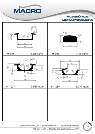 ESTRADA DO UNA, 305 - BAIRRO DO UNA - ITAQUAQUECETUBA/SP
CEP: 08599-650 - TEL/FAX: (11) 4647-8080/4644-1931
___1
ACESSÓRIOS
LINHA MOVELEIRA
38
 