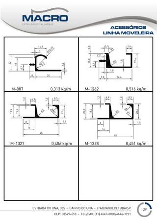ESTRADA DO UNA, 305 - BAIRRO DO UNA - ITAQUAQUECETUBA/SP
CEP: 08599-650 - TEL/FAX: (11) 4647-8080/4644-1931
___1
ACESSÓRIOS
LINHA MOVELEIRA
39
 