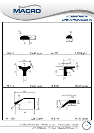 ESTRADA DO UNA, 305 - BAIRRO DO UNA - ITAQUAQUECETUBA/SP
CEP: 08599-650 - TEL/FAX: (11) 4647-8080/4644-1931
___1
ACESSÓRIOS
LINHA MOVELEIRA
41
 