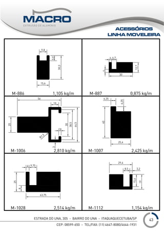 ESTRADA DO UNA, 305 - BAIRRO DO UNA - ITAQUAQUECETUBA/SP
CEP: 08599-650 - TEL/FAX: (11) 4647-8080/4644-1931
___1
ACESSÓRIOS
LINHA MOVELEIRA
43
 