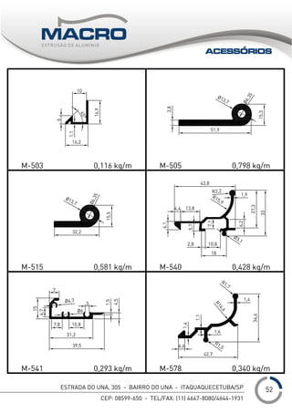 ESTRADA DO UNA, 305 - BAIRRO DO UNA - ITAQUAQUECETUBA/SP
CEP: 08599-650 - TEL/FAX: (11) 4647-8080/4644-1931
___1
ACESSÓRIOS
52
 