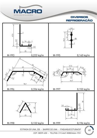 ESTRADA DO UNA, 305 - BAIRRO DO UNA - ITAQUAQUECETUBA/SP
CEP: 08599-650 - TEL/FAX: (11) 4647-8080/4644-1931
___1
DIVERSOS
REFRIGERAÇÃO
60
 