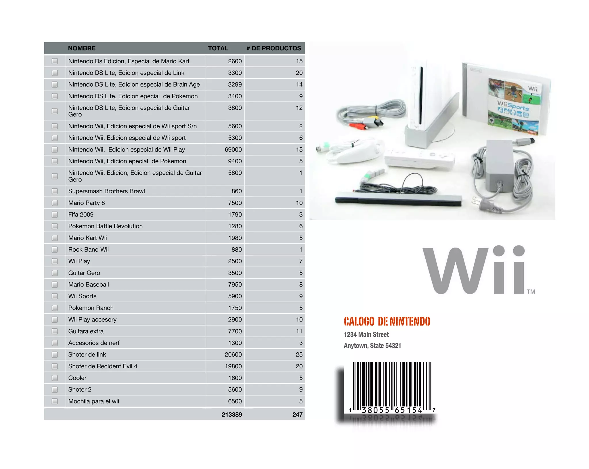 Catalogo De Nintendo