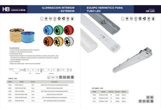 HB LED
PARE 11/12
ILUMINACION INTERIOR
- EXTERIOR
EQUIPO HERMETICO PARA
TUBO LED
 