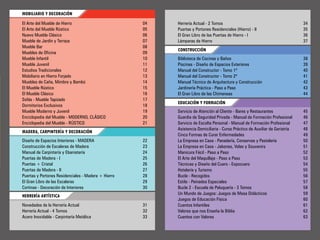 Catalogo LIBROS DE MOBILIARIO, HERRERIA, PUERTAS, DECORACION, ETC.