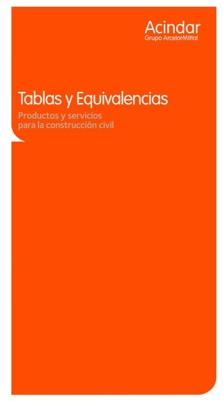 Tablas y Equivalencias
Productos y servicios
para la construcción civil
 
