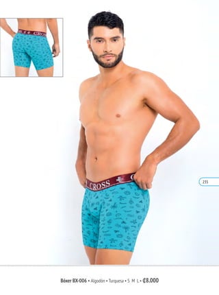Bóxer BX-006 • Algodón • Turquesa • S M L • ₡8.000
235
 