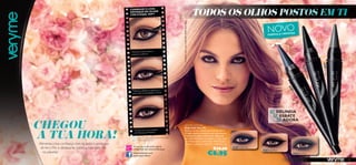 TODOS OS OLHOS POSTOS EM TI

Delineia o canto externo
1)
superior e inferior

A modelo está a usar: Kajal Soft 30429 Steel Grey.

CONSEGUE O LOOK:
DESTAQUE NO OLHAR
COM O KAJAL SOFT

NOVO

EM O SA
FÓ RM UL A CR

30429 Steel Grey

lack

B
imply

28 S

304

7M
42

30
lue

tB
igh
idn

Delineia a pálpebra superior e a
parte interna da pálpebra inferior

CHEGOU
A TUA HORA!
Alimenta a tua conﬁança com os looks e produtos
de Very Me, e destaca-te, como a mais bela ﬂor
no planeta!

DELINEIA
ESBATE
ADORA
Termina com uma camada
de Máscara de Pestanas
1) Para manter o formato em bico do teu kajal,
aplica-o num ângulo de 45º.

Vê mais dicas de como aplicar
o Kajal Soft em: www.oriﬂame.pt
www.facebook.com/
verymebyoriﬂame

Very Me Soft Kajal
Kajal Soft Very Me
Realçar os teus olhos nunca foi tão fácil!
O kajal suave e cremoso, com a protetora
Vitamina E, adere como seda. Opta por
um look dramático ou esbate o traço, para
um efeito suave e esfumado. Perfeito para
delinear a pálpebra superior e inferior. 2 g.

€10,00

€6,95

30427 Midnight Blue
30428 Simply Black
30429 Steel Grey

65

 