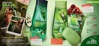 


26 27
O Aventureiro Apaixonado!
Sendo o 5º maior país do planeta,o Brasil oferece
maravilhas naturais e culturais,bem como experiências
únicas,que o encantarão e emocionarão sob o sol
quente e tropical.
OS SEUS SONHOS – A NOSSA INSPIRAÇÃO™
UM DESTINO DE SONHO
AROMA DA
GRAVIOLA: este fruto
é originário da América
do Sul e tem um aroma
cítrico amargo com uma
textura cremosa.
AROMA DO GUARANÁ:
este fruto, originário do Brasil,
pertence a uma planta trepadeira
da família do ácer, e é conhecido
pelas suas propriedades
estimulantes.
NOVO
PARA ELA
SINTA O AROMA E
APAIXONE-SE:
Mime os seus sentidos com o aroma
sedutor do efervescente guaraná,
erva cidreira e base de almíscar.
Preços
especiais com
SINTA O AROMA E
APAIXONE-SE:
A aventura espera-o com o aroma
energizante de cascata, do sedutor
e raro âmbar e fruto de graviola.
PARA ELE
 Discover Brazilian Adventure
Shower Gel for Men
Gel de Duche para Homem
Discover Brazilian Adventure
250 ml.
30071 €8,00
€4,95
 Discover Brazilian Passion
Shower Gel
Gel de Duche Discover
Brazilian Passion
250 ml.
30069 €8,00
€4,95
 Discover Brazilian Passion
Soap Bar
Sabonete Discover
Brazilian Passion
90 g.
30070 €3,00
€1,95
BRAZIL
+ DE35%
DESCONTO
 