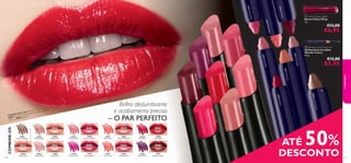 26905
Rose Elixir
24034
Nude Pink
26910
Glossy Berry
24036
Vibrant Pink
26907
Melting Pink
24037
Hot Coral
26904
Beige Dew
24033
Nude Beige
26908
Drop of Fuchsia
24035
Perfect Pink
26906
Peach Sensation
24037
Hot Coral
26909
Liquid Red
24038
Real Red
26911
Brown Fusion
24039
Dark Plum
26904
Beige Dew
24040
Cream Chestnut


26906PeachSensation
26905RoseElixir
26904BeigeDew
26910GlossyBerry
26907MeltingPink
26909LiquidRed
26911BrownFusion
24035PerfectPink
24039DarkPlum
24036VibrantPink
24034NudePink
24037HotCoral
24033NudeBeige
24040CreamChestnut
24038RealRed
26908DropofFuchsia
119118
A Modelo está a usar: Batons Colour Drop
26909 Liquid Red, Delineadores de Lábios Wonder
Colour 24038 Real Red.
Brilho deslumbrante
e acabamento preciso
– O PAR PERFEITO
COMBINE-OS
maquilhagem
 Wonder Colour Lip Liner
Delineadores de Lábios
Wonder Colour
0,3 g.
€12,00
€5,95
 Colour Drop Lipstick
Batons Colour Drop
2 g.
€12,00
€6,95
ATÉ 50%
DESCONTO
 