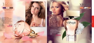 4746
Volare Eau de Parfum
Eau de Parfum Volare
Delicada e sensual, nada personiﬁca
tanto a elegância como uma rosa.
A Eau de Parfum Volare é uma nova
interpretação desta icónica ﬂor,
suavizada numa fusão diáfana de folhas
de violeta, pétalas de rosa e couro,
revelando uma nova aura
luxuosamente moderna de romance.
50 ml.
30025 €29,00
€19,95
folhas de violeta, pétalas de rosa,
couro
toranja, jasmim, sândalo
fragrâncias
VIP Night Eau de Parfum
Eau de Parfum VIP Night
Inspirada por elementos que criam uma
aura de glamour e soﬁsticação, VIP Night
encanta com o aroma único do
champanhe Luxor. 50 ml.
26761 €29,00
€19,95
 