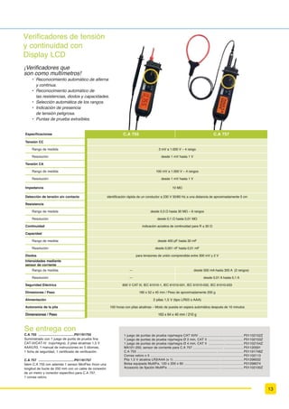12
Detectores de tensión bipolares
%DMD WHQVLyQ 9$7V 