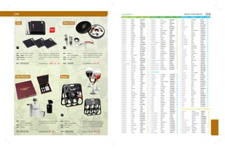 158 HOGAR 159 
Caja de madera con licorera. Incluye: 
4 vasos, un embudo y estuche de 
piel. 
mat madera 
acero inoxidable 
med 26.4 x 23.4 x 7 cm 
emp 12 jgos. 
MOD ESL2130 se imprime en: SE. GL. 
mat plástico 
acero inoxidable 
med 4.2 x 14.8 cm 
emp 24 jgos. 
MOD VIN03 se imprime en: GS. SE. 
NG 
2014 
Juego de portavasos cuadrados de piel 
sintética, detalle de costura de hilo blan-co. 
Incluye base con placa metálica para 
sujetarlos. 
mat poliuretano / metal 
med base: 12.8 x 11 cm 
portavaso: 9.1 x 9.1 cm 
emp 20 jgos. 
MOD POT5157 se imprime en: TMP . S E . GS. 
NG 
Portabotellas portátil con utensilios 
para vino. Contiene: base plástica ple-gable, 
sacacorchos manual, servidor 
con tapón y boquilla y cortaetiquetas. 
mat plástico 
acero inoxidable 
med 30 x 30 cm 
emp 12 jgos. 
MOD VNS4168 se imprime en: TMP. SE. 
CU 
NG 
Set de vino con sacacorchos manual, 
servidor con tapón y boquilla, anillo 
antiderrames y corcho metálico. 
BOLÍGRAFOS INDICE POR FAMILIA 159 
Producto Nombre Mod. Pág. Producto Nombre Mod. Pág. Producto Nombre Mod. Pág. 
Bolígrafo Delfin BPL7462 2 
Bolígrafo Zebra 1134 2 
Bolígrafo Berlin BPL2034 2 
Bolígrafo Andares TBP3963 2 
Bolígrafo Brasil BPL1364 3 
Bolígrafo Futbol 5406 3 
Bolígrafo Soft 1104 4 
Bolígrafo Orión 1110 4 
Bolígrafo Cooper 1103 4 
Bolígrafo Maverick 1473 4 
Bolígrafo Austria BPN4750 5 
Bolígrafo Polonia BAP4724 5 
Bolígrafo Cyprus 1108 5 
Bolígrafo Bada TVP3951 5 
Estuche Bora PMT4806 6 
Estuche Acqua 1413-2 6 
Plumón Gary MTX4199 6 
Estuche Tobi MTX1461 6 
Bolígrafo Bakú BLP4189 7 
Bolígrafo Ritz BL065 7 
Bolígrafo Amsterdam BLP4197 7 
Bolígrafo Basic 1115 7 
Bolígrafo Woody BPB4725 8 
Bolígrafo Bambú BPB2540 8 
Lapicero Mecanical LAP6969 8 
Lápiz de madera Lápiz 1024 8 
Bolígrafo Green Life BIOP01 9 
Bolígrafo Eco Save BEC2358 9 
Bolígrafo Eco Dúo BME2707 9 
Bolígrafo Starfrost 1482 10 
Bolígrafo Point 1474 10 
Bolígrafo Aruba TBP3953 10 
Bolígrafo Tapiz 5104T 10 
Bolígrafo Siena 014B 11 
Bolígrafo Celeste 1472 11 
Bolígrafo Sygma 5104 11 
Bolígrafo Québec TVP3957 11 
Bolígrafo Tundra 7401 12 
Bolígrafo Zuri 1444 12 
Bolígrafo Smooth 1411 12 
Bolígrafo Ice 1471 12 
Bolígrafo Clipper 1415 13 
Bolígrafo Nuremberg BPL2032 13 
Bolígrafo Sttugart BPL2031 13 
Bolígrafo Andorra BAP4724-1 14 
Bolígrafo Dart 1451 14 
Bolígrafo Estonia BAP475 14 
Bolígrafo Keen 1433 14 
Bolígrafo Ferreti BLC4965 15 
Bolígrafo Civic 1117 15 
Bolígrafo Tech 1401 15 
Bolígrafo Expression 1480 16 
Bolígrafo Pulsera 5407 16 
Bolígrafo Perico BPH3050 16 
Bolígrafo Jeringa BPJ1617 16 
Bolígrafo Tornillo BPH3051 16 
Bolígrafo Carey BPL7262 17 
Bolígrafo Italia BAP4723 17 
Bolígrafo Scroll 1448 17 
Bolígrafo Dormunt BPL2033 17 
Bolígrafo Antiestrés 1468 17 
Bolígrafo Stay 1465 18 
Bolígrafo Hamburgo BPL2035 18 
Bolígrafo Prix 2405 18 
Bolígrafo Tower 1479 18 
Bolígrafo Spirit BLP2666 19 
Bolígrafo Luxemburg 1481 19 
Bolígrafo Bulgari BAP4726 19 
Bolígrafo Slim 1478 19 
Bolígrafo Taylor BPL6962 20 
Bolígrafo Inox BLP2027 20 
Bolígrafo Estuche para CJB01 20 
Bolígrafo Olimpus 2402 20 
Bolígrafo Funda para FDA1 20 
Bolígrafo Neo BLM2393 21 
Bolígrafo Premier 2110 21 
Bolígrafo Roller 2112 21 
Bolígrafo Frankfurt BMT0014 21 
Jgo. bolígrafos Symphony BM5977 22 
Bolígrafo Sapphirus BMT03 22 
Bolígrafo Reflection BMT02 22 
Bolígrafo Mónaco BMP4215 23 
Bolígrafo Ovalis BMT01 23 
Bolígrafo Portugal BMP4223 23 
Bolígrafo Montenegro BMP4219 23 
Bolígrafo Munich BMT1934 23 
Bolígrafo Ducati USB4870 24 
Bolígrafo Caroline USB5972 24 
Bolígrafo c/láser Eva’s Set BM5732 24 
Bolígrafo Láser 2108 24 
Bolígrafo touch iTouch BT3107 25 
Bolígrafo touch Galileo BLT4957 25 
Bolígrafo touch Be Touch BLT4964 25 
Bolígrafo touch Spirit Touch BLT4961 25 
OFICINA 
Agenda Clío 2015 AGC2015 26 
Agenda Lux 2015 AGL2015 26 
Agendario Turner LIB4971 26 
Libreta Avira LIB3163 27 
Agenda Clío de bolsillo AGP2015 27 
Portafolios Togo PTF4044 28 
Carpeta Tunez OF4671 28 
Carpeta Cartagena OF4932 28 
Tarjetero Contact TJT2464 28 
Carpeta Épsilon OF4934 28 
Carpeta Cadillac OFC4860 29 
Carpeta Alfa OF843 29 
Carpeta Omega OF842 29 
Reloj Cronix RJP006 30 
Reloj Platea RJP009-1 30 
Reloj Bassel REL2543 30 
Reloj Multitask RML0875 30 
Reloj Foldaut RMF048 30 
Reloj Velmar RJM005 30 
Reloj Cubo RMF330 31 
Reloj Estela RMF406 31 
Reloj Cyclo RMP2090 31 
Portarretrato Santa Lucía PRT4746 31 
Portarretrato Sydney PR01 31 
Calculadora Cápsula CL02 32 
Calculadora Alba CCN01 32 
Calculadora Rec CC4261 32 
Calculadora Sampdoria LBC4743 32 
Calculadora Solaris CLT2594 32 
Calculadora Brecia CCD2576 33 
Mousepad Zideco CMP3553 33 
Calculadora Sky CCT1830 33 
Tabla Asentia TAC2310 33 
Calculadora Silicón RC04 33 
Regla Multiplex RC03 34 
Regla 30 cm RGL30 34 
Regla 20 cm RGL20 34 
Regla Buda RGL4248 34 
Sacapuntas Floty SAC2661 35 
Estuche Skol EST2610 35 
Goma Goma Blanca GM002 35 
Clip Lanus CPP4848 35 
Clip Estrella CLE2616 35 
Estuche Dakota KOF2168 36 
Estuche Prim SCT05 36 
Portagafete Luka LLR4664 36 
Portagafete Ady SLK14 37 
Portagafete Frank SLK13 37 
Portagafete Yo-yo SLK05 37 
Set Diplomatic TJT5752 38 
Set Alexander TJT5754 38 
Tarjetero Linux PTA12 38 
Tarjetero Accord TJR5063 39 
Tarjetero Columbus TJT4852 39 
Mousepad Miler TPM4741 39 
Estuche Bugatti TEC2625 39 
Libreta Tresh LIB8346 40 
Libreta Green life LIB0F01 40 
Libreta Isis LIB2043 41 
Libreta Mood LIB3905 41 
Portafolios Green top PEC2728 42 
Portafolios Kairo PEC4224 42 
Portanotas Capri NEC3238 42 
Set Ekus ESC4876 42 
Estuche Post-it Colors OF644 43 
Estuche Post-it OF645 43 
Mini block Patrick PST4339 43 
Separador Unix SEP9163 44 
Regla Porta clips RCN01 44 
Regla Carol POS2163 44 
Estuche Frida PST4340 44 
Libreta Biany PEC1160 45 
Estuche Brass PPT02 45 
Estuche Río ESN2643 45 
Estuche Attenti PPT01 45 
Libreta Juventus OF973 46 
Libreta Magic 3D LIB1844 46 
Bolsa Nilo BAG4859 46 
Bolsa Tana LPC4853 46 
Lámpara Robot LAM797 47 
Lámpara Boris SEP5350 47 
Lupa Yanel SEP7763 47 
Lupa Tibet LUP4824 47 
Lupa Luxor LUP1252 47 
TECNOLOGÍA Y ENTRETENIMIENTO 
Mouse Souris MI5512 48 
USB Colorflash SR USB10 48 
USB Colorflash GR USB11 48 
HUB Trébol HUB8666 49 
HUB Detroit HUB8566 49 
Portacelular Santori CEL4390 50 
Guantes Spy GTE5461 50 
Ventilador Terranova FAN7463 50 
Antiestrés Pinart PI525 50 
Controlador láser Impulso LS5590 51 
Controlador láser Expresión LS5887 51 
Apuntador láser Pointer LS5277 51 
Cargador Tecfan UT5829 52 
Joy New York 
San Marcos Baires 
 