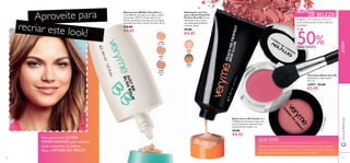 Bálsamo Just BB Bliss Very Me Este
creme BB leve, de cobertura média, contém
Hamamelis e SPF 12. A base tudo em um -
hidrata, aperfeiçoa e protege, para uma pele
impecável num abrir e fechar de olhos. 30 ml.
€10,00
€4,45
Pincel para Blush Very Me
Dimensões: comprimento
10,7 cm.
24897 €5,00
€2,45
30496
Extra Light
30497
Light
30498
Medium
Light
Não perca esta ÚLTIMA
OPORTUNIDADE para adquirir
estes essenciais de beleza.
Seus a METADE DO PREÇO!
Aproveite para
recriar este look!
Hidratante com Cor
para o Rosto Peach Me
Perfect Very Me Creme
hidratante com cor para
um acabamento brilhante
e natural. 30 ml.
€9,00
€4,45
20529
Light
20530
Dark
Experimente diferentes cores dependendo do visual. O Coral é óptimo
para um visual que evidencia os olhos e o Pink é perfeito para um visual
que evidencia os lábios. Mahsa, Beauty Product Developer
Blush Cherry My Cheeks Very
Me Blush em pó macio e suave, em
tons frescos para maçãs do rosto
perfeitamente rosadas. 2 g.
€9,00
€4,45
QUE COR?
Alegre o seu inverno com um
look refrescantemente radiante,
e poupe!
+ de
50%DESCONTO
BÓNUSBÓNUS
DE BELEZA!
24350
P
retty Pink
24351SweetCoral
44 45
www.oriﬂame.ptJOVEM
 