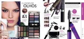 2 LOOKS DE OLHOS 
+ 
+ 
+ 
+ 
GEL 
PÓ 
Crie um LOOK SUAVE 
E ESFUMADO ou 
utilize como eyeliner 
26566 
Graphite Grey 
26567 Khaki Green 
26568 Brown Mauve 
EXPERIÊNCIAS COM COR E TEXTURA 
Defi na e redefi na o seu look todos os dias, combinando o 
nosso eyeliner em gel, num tom preto intenso, com a sua 
sombra de olhos preferida. Gosta de cor? As nossas paletas 
Pure Colour são deslumbrantes! Prefere aquele look sedutor 
e esfumado? O Pó Soft Diffuse é o parceiro ideal para si! 
COMPLETE 
o seu look com 
pestanas 
sumptuosas 
PESTANAS 
ULTRAVOLUMOSAS, 
sem criar grumos e sem lascar 
26198 Black 26199 Prune 
GEL 
PÓ 
Combine os seus 
tons preferidos para 
um IMPACTO 
SEM IGUAL 
 
 
 
 
24809 Sand & Green 
24810 Midnight & Pink 
24808 Nude & Grey 
A Modelo está a usar: Eyeliner em Pó Soft Diffuse 
26568 Brown Mauve , Creme BB com SPF 30 Skin Dream 
26525 Light , Blush Perfect Orifl ame Beauty 21649 Fresh 
Pink , Máscara de Pestanas Hyper Stretch 24306 Black , Ba-tons 
Wonder Colour Orifl ame Beauty 22527 Pink Passion 
 Paleta de Sombras de Olhos Pure 
Colour 4 , 8 g. 
€15,00 €9,95 
 Eyeliner em Pó Soft 
Diffuse 0 , 7 g. 
€11,00 €7,95 
OU 
TRAÇOS 
PERFEITOS, 
cor intensa durante 
24 horas1) 
 Eyeliner em Gel Studio 
Artist Orifl ame Beauty 3 g. 
26531 €12,00 
€8,95 
 Máscara de Pestanas 
Volume Build 8 ml. 
€14,00 €9,95 
1)Testado em 64 mulheres 
Combine o 
eyeliner em gel 
com… 
www.orifl ame.pt MAQUILHAGEM 
40 41 
 