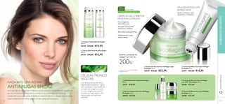 CREME DE DIA CORRETOR 
DE RUGAS ULTRALEVE 
 Creme de Dia Corretor de Rugas Light 
Ecollagen 50 ml. 
30028 €32,00 €22,95 
 
 
 
 
 
 
 
APLICADOR ROLL-ON 
REFRESCANTE 
Ajuda a estimular a ação 
antiolheiras e antibolsas 
 
 Creme de Olhos Corretor de Rugas 
Ecollagen 15 ml. 
26687 €23,00 €15,95 
 Limpeza Tripla Ação Ecollagen 
200 ml. 
30140 €18,00 €12,95 
 Tónico Skin Perfecting Ecollagen 
200 ml. 
30139 €18,00 €12,95 
35 + ECOLLAGEN 
Com Células-Tronco Vegetais 
Nova fragrância 
ultrarrefrescante 
Sensação intensamente 
hidratante e ultraleve 
Não deixa a pele gordurosa 
Adequado para a pele 
mista a oleosa 
Estimula a produção de 
colagénio em mais de 
200%1) 
1) Extrato de Células-Tronco Vegetais, 
testado in vitro 
 Gel/Espuma de Limpeza Ecollagen 
200 ml. 
30141 €18,00 
 Sérum Lifting e Corretor de Rugas 
Ecollagen 30 ml. 
30030 €37,00 
NADA BATE UMA ROTINA 
ANTIRRUGAS EFICAZ 
A NOSSA REVOLUCIONÁRIA FÓRMULA ECOLLAGEN E UM REGIME DE CUIDADOS 
DO ROSTO SÓLIDO OFERECEM À SUA PELE A SUA MELHOR HIPÓTESE DE 
COMBATER AS RUGAS. LIMPE, TONIFIQUE, HIDRATE (ROSTO E ZONA DOS OLHOS) 
DUAS VEZES POR DIA PARA OBTER OS MELHORES RESULTADOS. 
CÉLULAS-TRONCO 
VEGETAIS 
Uma fonte preciosa de eterna 
regeneração nas plantas – agora 
com resultados comprovados na 
recriação de colagénio na pele. 
O novo colagénio produzido 
preenche as rugas desde o seu 
interior, para uma pele mais 
suavizada. 
www.orifl ame.pt CUIDADOS DO ROSTO 
 Creme de Dia Corretor de Rugas 
com SPF 15 Ecollagen 50 ml. 
26685 €32,00 
 Creme de Noite Corretor de Rugas 
Ecollagen 50 ml. 
26686 €32,00 
106 107 
 