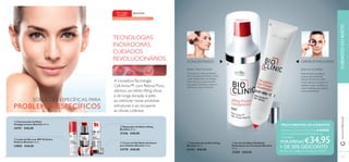SOLUÇÕES ESPECÍFICAS PARA 
PROBLEMAS ESPECÍFICOS 
  
 
 
CONCENTRADO CREME ESTIMULANTE 
 
 
Para todas 
as idades BIOCLINIC 
Cosméticos com efeitos farmacêuticos 
TECNOLOGIAS 
INOVADORAS. 
CUIDADOS 
REVOLUCIONÁRIOS. 
A inovadora Tecnologia 
Cell-Innov™, com Retinol Puro, 
oferece um efeito lifting efi caz 
e de longa duração à pele, 
ao estimular novas proteínas 
estruturais e ao recuperar 
as células cutâneas. 
 Reparador de Noite Lifting 
Bioclinic 30 ml. 
21356 €40,00 
 Creme de Dia/Noite Antiacne 
para Adultos Bioclinic 30 ml. 
23770 €40,00 
 Concentrado de Noite 
Despigmentante Bioclinic 30 ml. 
24191 €40,00 
 Loção de Dia com SPF 45 Active 
Defence Bioclinic 30 ml. 
24882 €40,00 
PARA AS OLHEIRAS 
Essencial para qualquer 
pessoa que pretenda 
atenuar as olheiras. Este 
creme ajuda a recuperar e 
acalmar a pele cansada, ao 
mesmo tempo que atenua 
a tez acinzentada. 
PARA A PELE FLÁCIDA 
Os produtos Lifting da Bioclinic 
são uma espantosa defesa contra 
a pele fl ácida. Além de hidratar, 
funcionam biomecanicamente 
para ajudar a tonifi car a pele e a 
melhorar os seus contornos. 
 Concentrado de Dia Lifting 
Bioclinic 30 ml. 
21353 €40,00 
www.orifl ame.pt CUIDADOS DO ROSTO 
 Creme de Olhos Dia/Noite 
Estimulante de Circulação Bioclinic 
15 ml. 
23381 €30,00 
PREÇO IMBATÍVEL NO CONJUNTO! 
Poderoso Concentrado Lifting E AINDA 
Creme de Dia/Noite Estimulante de 
Circulação 
POR APENAS €34,95 
+ DE 50% DESCONTO 
Através do Código de Conjunto 476510 
116 117 
 