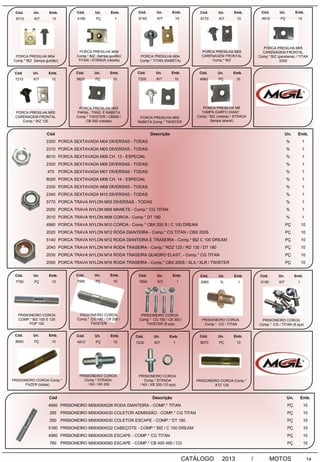 Lista de Produtos - MGL Motos | PDF