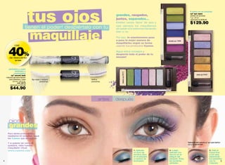 tus ojos
                                                                                                                                      6 tonos en un estuche
                                                                                                                                      cyº syx eyes
                                                                       grandes, rasgados,                                             sexteto de sombras
                                                                       juntos, separados…                                             7 g / .24 oz.
                                                                                                                                      valorizado en $209.00
                                                                       Existen varios ‘tipos’ de ojos y                               $129.90
                              tienen el poder! despiértalo con tu      casi siempre los maquillamos




                                   maquillaje
                                                                       sin saber si lo estamos haciendo
                                                                       bien o no.

                                                                       Por eso, te enseñaremos paso
                                                                       a paso la mejor manera de               mimetic cyx 13698
                                                                       maquillarlos según su forma




       40%
               casi                                                    usando tus productos Cyzone.

                                                                       Sigue estos consejos y
                                                                       despierta todo el poder de tu
        de descuento                                                   mirada!!
                syx eyes




       pestañas y cejas
             definidas y




                                                                           fashion cyx 00372
            controladas
                                                                                                                                              urban cyx 00367
         cyº secret lash
    máscara-gel extra fijación
       para pestañas y cejas       fija cejas y separa   define
            6.4 ml / .22 fl. oz.             pestañas    pestañas
                 cód. 26113
        valorizado en $70.00

         $44.90

                                                               antes   después




       ojos
       grandes
      Para darles profundidad y
      resaltarlos sin exagerar, sigue
      los 3 pasos que detallamos.

      Y si quieres ver cómo te                                                                                                     Nathaniel está usando cy˚ syx eyes fashion
                                                                                                                                   cyx y cy˚ secret lash.
      quedaría, visita nuestro
      maquillador virtual:
      www.cyzone.com                                                                           1. Aplícate      2. Luego,                                       3. Dale el
                                                                                               un tono de       aplícate uno                                    toque ﬁnal
                                                                                               sombra claro     oscuro en el                                    a tus ojos,
                                                                                               en el párpado    pliegue del                                     separando
                                                                                               a manera de      párpado. Evita                                  tus pestañas
4                                                                                              iluminador.      las sombras                                     con tu      5
                                                                                                                perladas.                                       máscara.
 