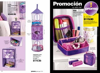 nuevo
               mesa de noche dream
               keeper
                                                                                                                                  Promoción        cy with me*
                                                                                                                                                                                           promo
               Tenla cerca de tu cama y
               coloca una lámpara, un
               despertador, tu celular o algún
               libro. En non woven y cartón.
               Medidas aprox.: 32 x 32 x 52                                                                                                          nuevo
               cm/ 13 x 13 x 20”
               cód. 36034                                                                                                                            organizador cy with me
               valorizado en $315.00                                                                                                                 Ideal para viajes o para guardar

               $249.90
                                                                                                                                                     tus cosméticos en casa!
                                                                                                                                                     En pvc. Medidas aprox.:
                                                                                                                                                     18 x 19 x 8.5 cm/ 7 x 7 x 3”
                                                                                                                                                     cód. 39484
                                                                                                                                                                                        a sólo
                                                                          súper
                                                                                                                                                                                        $119.90
                                                                        cómodo y                                                                                                        por la compra de un producto de
                                                                         práctico                                                                                                       tratamiento facial, tratamiento corporal y
                                                                                                                                                                                        cuidado personal de las páginas XX a YY
                                                                                                                                                                                        valorizado en $195.00




                                                                                                                 83 cm / 32.7''
                                                                        diseño de
                                                                          flores




     guarda libros,
        zapatos.
      lo que más
        quieras!



                   32 cm / 13''                                                                                                                                                                            con asa para
                                                                                                                                                                                                           transportarlo
                                                                                                                                                                                                          donde quieras
                                                                                                                                    gran
                                                                                                                                  capacidad
                                        52 cm / 20''




                                                                                       organizador 3 ways
                                                                                       Te organiza y además
                                                                                       decora! Medidas aprox.:
                                                                                       27 x 27 x 83 cm /
                                                                                       10.6 x 10.6 x 32.7’’
                                                                                       cód. 34639                                             dos estuches removibles
                                                            dos                        valorizado en $220.00
                                                       compartimentos
                                                           súper
                                                         espaciosos
                                                                                       $174.90
                                            ''
                                        / 13
                                        cm
                                     32




56                                                                                  promo giulia: pág. 72-73                                                                                                                     57
 