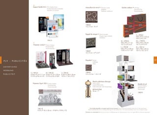 A D V E R T I S I N G
W E R B U N G
P U B L I C I T E I T
P L V - P U B L I C I T É S Etiquette •
198039
3.5 x 3.5 cm - 1.4”x 1.4”
Sticker
Aufkleber
Etiket
* Divers feuillets disponibles, se renseigner auprès de votre commercial Various POS tools are available, please ask your sales representative
Mehrere Werbeaktivitäten stehn zur Verfügung. Bitte fragen Sie Ihren Vertreter Divers PLV materiaal beschikbaar, wend u tot uw vertegenwoordiger
Rappel de marque • Brand reminder
Peugeot Logo Aufsteller
Merkteken
198029
12 x 12 cm - 4.7”x 4.7”
*
*Présentoir article • Product display
Produktständer
Productstaander
Présentoir Esprit 180 • Product display
Produktständer
Productstaander
S = 198123
H 24,5 x P 15 x L 11 cm
9 ½“H x 6”W x 4 ½”D
198118
H 33 x P 18 x L 50 cm - 19 “H x 13”W x 7”D
Support feuillet A5 •
198121
POS display frame
Produkt Informations-Aufsteller
Staander A5 formaat
Moulin publicitaire découpé
Paris Cut-out
Vorführ-Pfeffermühle
Publiciteitsmolen half doorgezaagd
Autocollant de vitrine • Window sticker
Aufkleber
Zelfklever uitstalraam
198034
13 x 13 cm - 5”x 5”
Illustrations non contractuelles Illustrations for guidance only Änderungen bei Werbematerialen können sich ergeben Niet contractuele afbeeldingen
M = 299052
H36 x P9 x L11 cm
14.1”x 3.5”x 4.3”
M+ = 198234
H35 x P10 x L22 cm
14.1”x 3.5”x 4.3”
L = 198108
H35 x P17 x L30 cm
13.8”x 6.7”x 11.8”
S = 299051
H25 x P7.5 x L10 cm
9.8”x 2.9”x 3.9”
0870418/PUB
18 cm - 7 ”
Sachets cadeaux • Gift bag
Geschenk-Tüte
Geschenkzakjes
Meuble de sol
Ground display
Verkaufsstand
Vloermeubel
198270
M = 198124
H 24,5 x P 15 x L 25 cm
9 ½“H x 6”W x 9 ”D
L = 198125
H 33,5 x P 28 x L 26 cm
13”H x 11”W x 10” D7/8
5/8
XL = 198110
H47 x P30 x L45 cm
18 ½”x 13”x 16 ½”
107
 