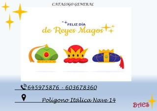 645975876 - 603678360
Polígono Itálica Nave 14
CATALOGO GENERAL
 