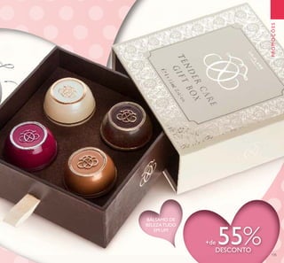 135
PROMOÇÕES
+de 55%DESCONTO
BÁLSAMO DE
BELEZATUDO
EM UM
 