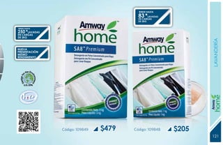 RINDE HASTA
                                         83 *LAVADAS
                                         EN CARGAS
                                         DE 2KG


RINDE HASTA
250 *LAVADAS
EN CARGAS
DE 2KG




                                                               lavandería
NUEVA
PRESENTACIÓN
MISMO
RENDIMIENTO




                                                               YEARS FREE
               Código: 109849   $479   Código: 109848   $205
                                                               121
                                                               131
 