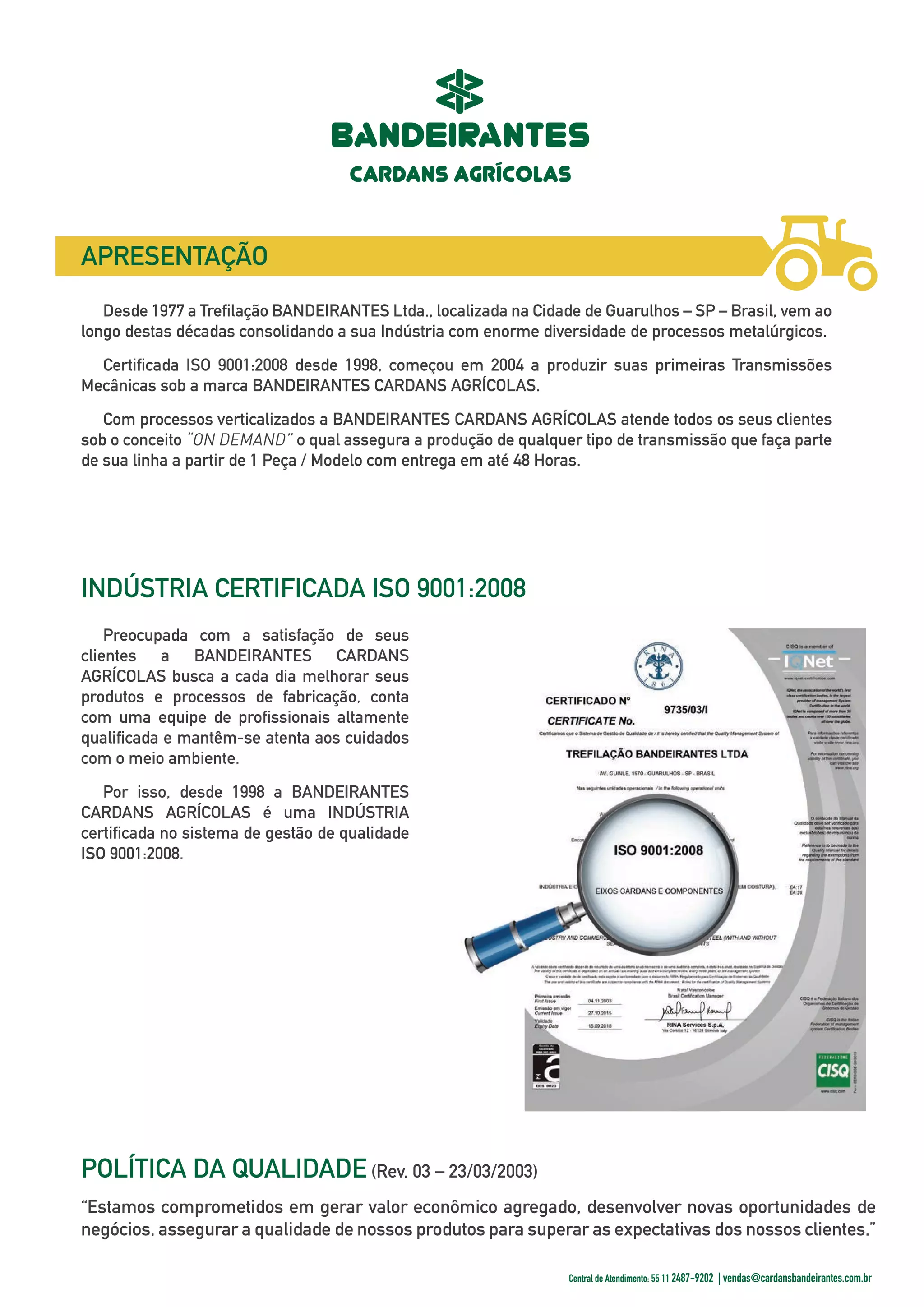 Catalogo agricola Bandeirantes | PDF