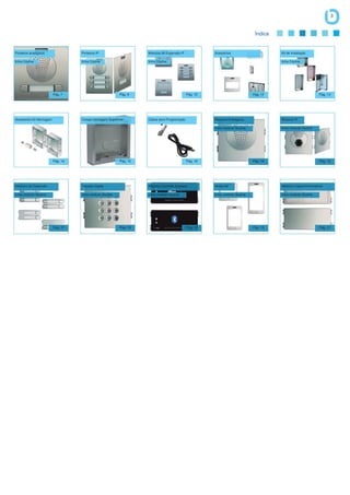 3


                                                                                                                                  Índice


Porteiros analógicos                Porteiros IP                      Módulos de Expansão IP             Acessórios                        Kit de Instalação

linha Cityline                      linha Cityline                    linha Cityline                                                       linha Cityline




                          Pág. 7                            Pág. 8                             Pág. 10                           Pág. 11                           Pág. 13




Acessórios Kit Montagem             Caixas montagem Superfície        Cabos para Programação             Módulos Analógicos                Módulos IP

                                                                                                         linha modular Skyline             linha modular Skyline




                          Pág. 14                           Pág. 15                            Pág. 16                           Pág. 16                           Pág. 16




Módulos de Expansão                 Teclado Digital                   Módulos Controlo Acessos           Molduras                          Módulos Cegos/Informativos

linha modular Skyline               linha modular Skyline             linha modular Skyline              linha modular Skyline             linha modular Skyline




                          Pág. 17                           Pág. 18                            Pág. 19                           Pág. 19                           Pág. 21
 