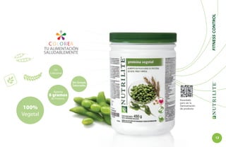 FITNESS CONTROL
Sin
Colesterol

Sin Grasas
Saturadas

Aporta

8 gramos
de Proteína.

100%
Vegetal

Escanéalo
para ver la
Demostración
de producto.

13

 