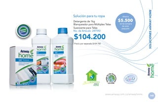 Ahorra

Detergente de 1kg
Blanqueador para Múltiples Telas
Suavizante para Telas
No. de Artículo: 247592

$5.500
en la compra
de este
paquete

$104.200
Precio por separado $109.700

SOLUCIONES AMWAY HOME

Solución para tu ropa

H GAR ECOLÓGICO

www.amway.com.co/amwayhome

145

 