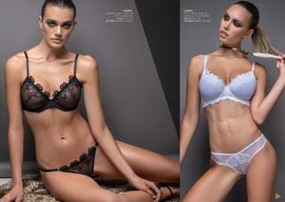 L5694_
SOUTIEN C-ARO Y LESS REG
DE TUL BORDADO
TALLE: 90 AL 105
COLORES: NEGRO - BLANCO
L5693_
SOFT C-BASE Y LESS DE
PUNTILLA Y TUL PLUMETI
TALLE: 85 AL 100
COLORES: NEGRO - BLANCO
10 11
 