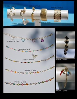 APG0095 – S/.99.00
APG0103 – S/.73.00
APG0100 – S/.42.00
APG0099 – S/.40.00
APG0114 – S/.95.00
APG0115 – S/.131.00
APG0113 – S/.75.00
APG0104 – S/. 40.00
APG0096 – S/. 45.00
APG0094 – S/. 45.00
APG0092 – S/. 40.00
APG0093 – S/.45.00
 