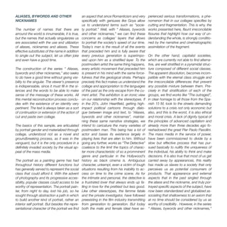 ALIASES, BYWORDS AND OTHER
NICKNAMES
The number of names that there are
arround the world is innumerable, it is true,
but the names that actually singularizes us
are associated with the use and utilization
of aliases, nicknames and aliases. These
effective substitutes of the name in addition
to single out the subject, let us often joke
and even have a good time.
The construction of the series “ Aliases,
bywords and other nicknames,” also seeks
to do have a good time without giving visi-
bility to the singular. The viewer’s presence
is indispensable, since it must fill in the si-
lences and the words to be able to make
sense of the message of these works. All
this mental reconstruction process conclu-
des with the existence of an identity very
pertinent. The text is always taken as a sort
of continuation or extension of the action of
cut and paste own collage.
The basics of this sample, are articulated
by portrait gender and materialized through
collage, understood not as a novel and
groundbreaking process, as it was in the
vanguard, but it is the only procedure in a
definitely invaded society by the visual ap-
peal of the mass media.
The portrait as a painting genre has had
throughout history different functions but
has generally served to represent the social
class that could afford it. With the advent
of photography and its progressive acces-
sibility, popular classes could access to be
worthy of representation. The portrait pain-
ter, from night to day, lost his job, so he
sought through abstraction a path in which
to build another kind of portrait, rather an
interior self portrait. But besides the repre-
sentational character of the portrait we find
an aspect that since Romanticism and very
specifically with geniuses like Goya allow
us to understand terms such as “socie-
ty portrait.” Well, with “ Aliases, bywords
and other nicknames,” we can find these
concerns as collages’ layers that allows
to portrait the society’s speed of our time.
Today`s man is the result of all the events
that preceded him and is fully aware that
every previous generation is superimpo-
sed upon him as a stratified layer. To the
postmodern artist the same thing happens,
every artistic movement that preceded him
is present in his mind with the same force-
fulness that the geological strata. Perhaps
precisely this fact makes us understand the
collage and appropriation to the languages​​
of the past as the only escape from the cu-
rrent artist. The exhibition is an ironic view
on our relationship with the stereotypes. If
in the 20’s, John Heartfield, getting high-
impact political cartoons through dialo-
gue between image and text, to “Aliases,
bywords and other nicknames”, maintai-
ning these same narrative strategies, we
intend to caricature the many varieties of
postmodern man. This being has a lot of
actor and bases its existence largely in
playing lives that are alien to him. Without
going any further, works as “The Detective”
coalesce to the limit the topics of charac-
ter more characteristic of so a promminent
genre and particular in the Hollywood’s
history as black cinema is. Ambiguous
character, unkempt, even a victim of tough
situations resulting from his inability to ac-
cess on time to the crime scene. As for
the intimate and personal, the detective is
a frustrated lover that always ends up fa-
lling in love for the prettiest but less good.
Like other stereotypes, the femme fatale
and the private investigator, have followed
preexisting in the film industry transmitting
from generation to generation. But today
both the male and female ideal have ex-
perienced serious transformations, a phe-
nomenon that in our collages specifies by
cutting and fragmentation. This is why, the
works presented here, flaunt irreconcilable
fissures that highlight how our way of un-
derstanding the whole, is strongly conditio-
ned by the narrative and cinematographic
assimilation of the fragment.
On the other hand, capitalist societies,
which are currently not able to find alterna-
tive, are well stratified in a pyramidal struc-
ture composed of different social classes.
The apparent dissolution, becomes incom-
patible with the eternal class struggle and
the irreconcilable differences that prevent
any possible mixture between them. Pre-
cisely in that stratification of each of the
groups, we find works like “The outraged”,
in clear homage to all those from the Spa-
nish 15 M, took to the streets demanding
solutions to a crisis not only economic but
also, and this is the worst, it is also ethical
and moral crisis. A lack of dignity typical of
the principles of advanced capitalism and
already more than three decades ago fo-
reshadowed the great Pier Paolo Pasollini.
The mass media in the service of power,
have been commissioned to divide by a
slow but effective process that has pur-
sued basically to nullify the uniqueness of
the individual, his ability to think and make
decisions. It is also true that most of us get
carried away by appearances, this reality
has made us slaves to a society that only
perceives us as potential consumers of
products. That appearance and external
aspects that in the past singled through
the aliase and the nickname, and truly por-
trayed specific aspects of the subject, have
now been standardized and globalized as-
sociating that shallowness to an axiom that
at no time should be considered by us as
worthy of credibility . However, in the series
“ Aliases, bywords and other nicknames,”
 
