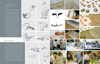 ETELVINA XAVIER DE
ALMEIDA

Sou a 8ª filha de 14 filhos. Morei na roça
até os 13 anos de idade. Fiz da 1ª à 4ª
série do primário, trabalhei com meus
pais, ajudando a plantar feijão, milho,
arroz, quiabo e jiló, adorava nadar e
brincar no rio, era uma criança muito
espoleta. Aos 23 anos me aventurei com
um rapaz e tive uma gravidez inesperada,
mas depois de nove meses nasceu uma
linda menina, Daniela, que cuidei com
muito amor e carinho. Hoje ela tem 27
anos e me presenteou com dois lindos
netos, um de 12 e outro de cinco anos.
Sou uma pessoa que não espera para
as coisas acontecerem. Gosto de ajudar
sem medir esforços e tenho disposição
para fazer qualquer coisa. Sou honesta e
decidida. Sou cuidadora de idosos, faço
faxinas e estou muito feliz com meus
produtos desenvolvidos no ASAS.




SOBRE O PROJETO

Durante esse curso eu fiquei muito feliz de participar
do curso de serigrafia, não tinha noção de como
era. Foi importante para mim participar. Aprendi a
conviver com outras pessoas. O mais interessante
foi saber que o nosso produto iria para uma feira na
França. E falamos do local onde moramos, que é o
Aglomerado da Serra. Momento triste foi quando
houve uma votação para escolher um representante
para ir a São Paulo. Fui a escolhida, mas quando
chegou perto da viagem as professoras mudaram
de idéia. Tem componente que quando está na
FUMEC é uma pessoa, e fora é outra. Agradeço por
ter participado do curso. Foi muito gratificante para
mim. 110                                                 111
 