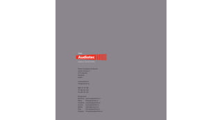 Grupo


Audiotec
Ingeniería y Control del Ruido



Parque Tecnológico de Boecillo
Juanelo Turriano, 4
47151 Boecillo
Valladolid
España

www.audiotec.es
info@audiotec.es

902 37 37 99
Tlf. 983 361 326
Fax 983 361 327

Delegaciones
Barcelona catalunya@audiotec.es
Bilbao     bilbao@audiotec.es
Cantabria cantabria@audiotec.es
Levante    levante@audiotec.es
Madrid     madrid@audiotec.es
Rioja      inforioja@audiotec.es
Zaragoza infozaragoza@audiotec.es
 