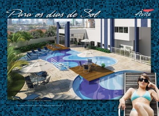 Para os dias de Sol

Perspectiva artística da Piscina Adulto e Infantil descobertas

Piscinas Adulto e Infantil com amplo solarium e deck molhado para se refrescar nos dias de sol.

Foto ilustrativa

 